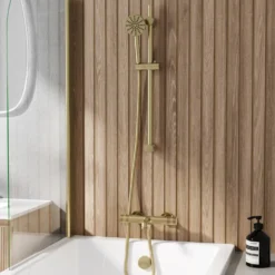 Core 2 Outlet Wall Mounted Bath Shower Mixer with Slide Rail Kit