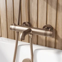 Core 2 Outlet Wall Mounted Bath Shower Mixer with Slide Rail Kit