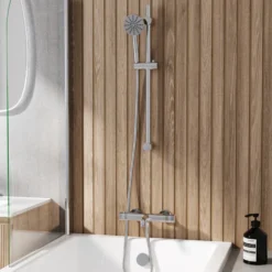 Core 2 Outlet Wall Mounted Bath Shower Mixer with Slide Rail Kit
