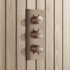 Core Shower Package with 3 Outlet Concealed Valve, Fixed Shower Head, Slide Rail Kit & Overflow Bath Filler