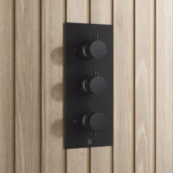 Core Shower Package with 3 Outlet Concealed Valve, Fixed Shower Head, Slide Rail Kit & Overflow Bath Filler