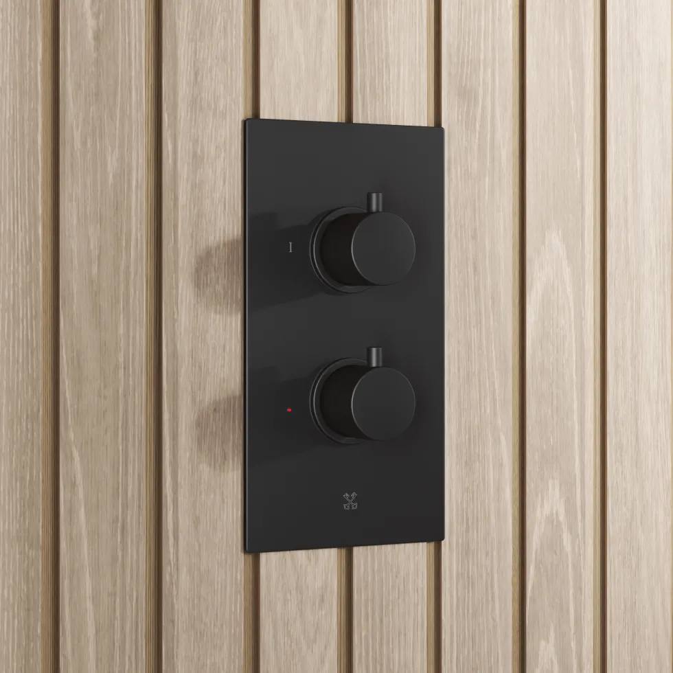 Core Shower Package with 2 Outlet Concealed Valve, Shower Head & Fluted Handset Slide Rail Kit