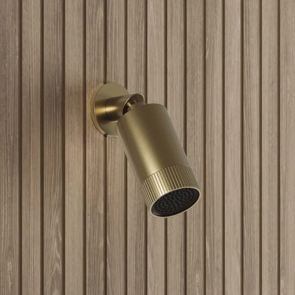 Core Shower Package with 2 Outlet Concealed Valve with Wall Mounted Fluted Spotlight Shower Head & Fluted Handset Slide Rail Kit
