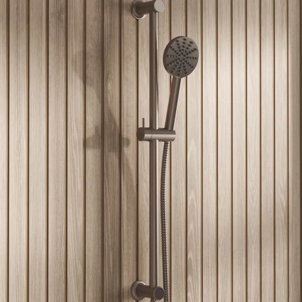 Core Shower Package with 2 Outlet Concealed Valve with Wall Mounted Fluted Spotlight Shower Head & Fluted Handset Slide Rail Kit
