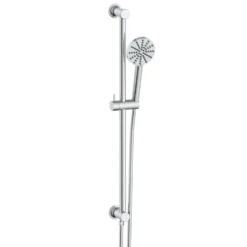 Core Shower Package with 2 Outlet Manual Valve, Fixed Wall Mounted Shower Head & Fluted Handset Slide Rail Kit