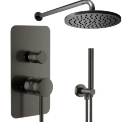 Core Shower Package with 2 Outlet Manual Valve, Fixed Wall Mounted Shower Head & Shower Kit