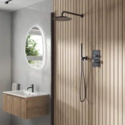Core Shower Package with 2 Outlet Manual Valve, Fixed Wall Mounted Shower Head & Shower Kit