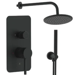 Core Shower Package with 2 Outlet Manual Valve, Fixed Wall Mounted Shower Head & Shower Kit
