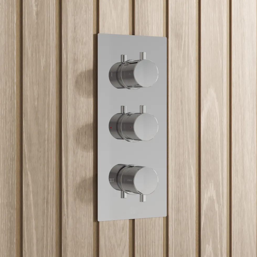 Core Shower Package with 3 Outlet Valve, Fixed Shower Head, Kit & Overflow Bath Filler
