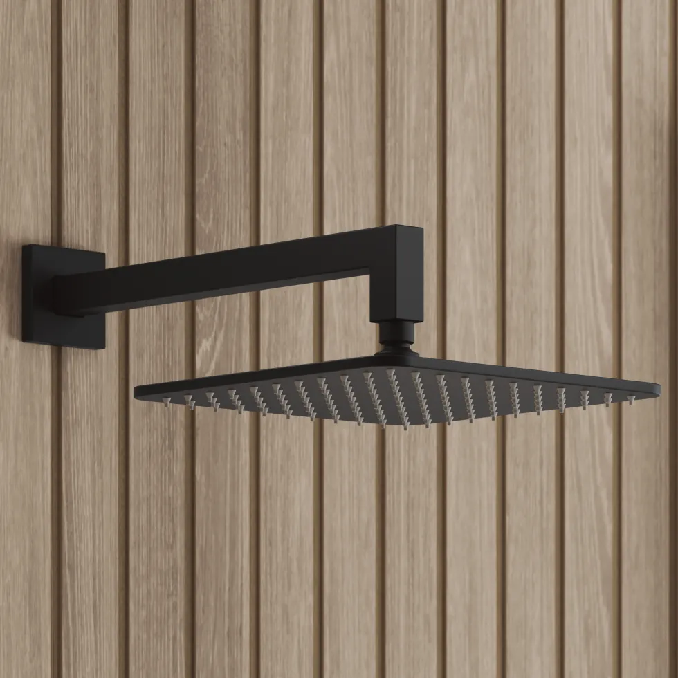 Core Square Fixed Shower Head with Arm