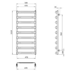 Crosswater Air Heated Towel Rail