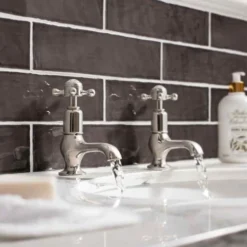 Crosswater Belgravia Crosshead Cloakroom Basin Pillar Taps - Chrome
