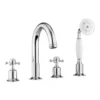 Crosswater Belgravia Crosshead Deck Mounted 4 Hole Bath Filler with Shower Kit