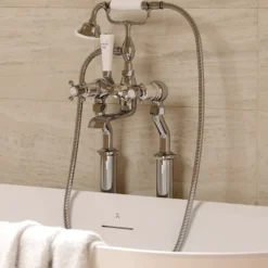 Crosswater Belgravia Crosshead Floor Standing Bath Shower Mixer with Handset Kit - Chrome