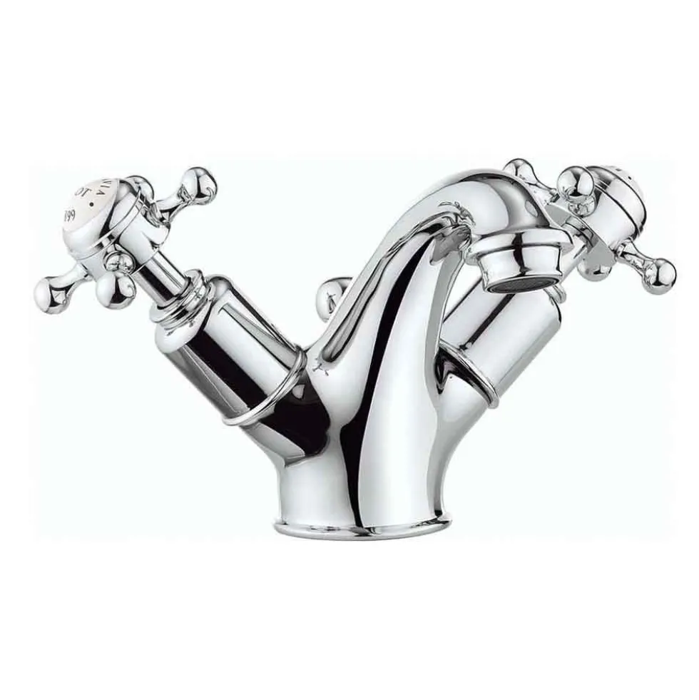 Crosswater Belgravia Crosshead Lux Mono Basin Mixer & Pop Up Waste - Chrome