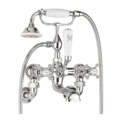 Crosswater Belgravia Crosshead Wall Mounted Bath Shower Mixer with Handset Kit
