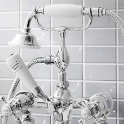 Crosswater Belgravia Crosshead Wall Mounted Bath Shower Mixer with Handset Kit