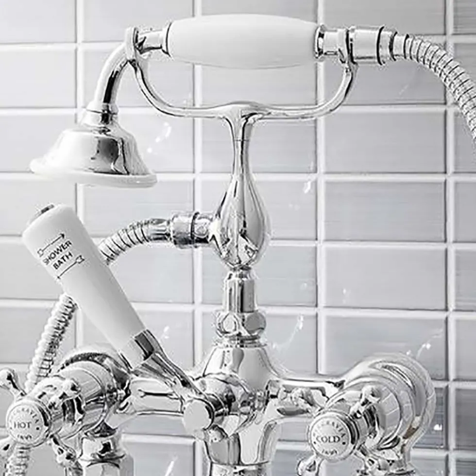 Crosswater Belgravia Crosshead Wall Mounted Bath Shower Mixer with Handset Kit