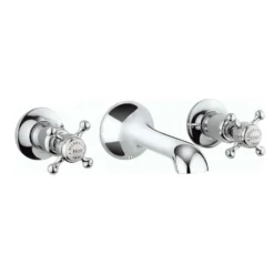 Crosswater Belgravia Crosshead Wall Mounted 3 Hole Basin Mixer - Chrome