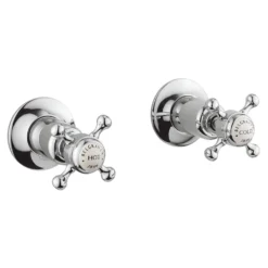 Crosswater Belgravia Crosshead Wall Mounted Hot & Cold Shut Off Valves