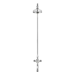 Crosswater Belgravia Exposed Thermostatic Shower Valve with Fixed Shower Head and Bath Spout - 8 Inch Chrome Shower Head