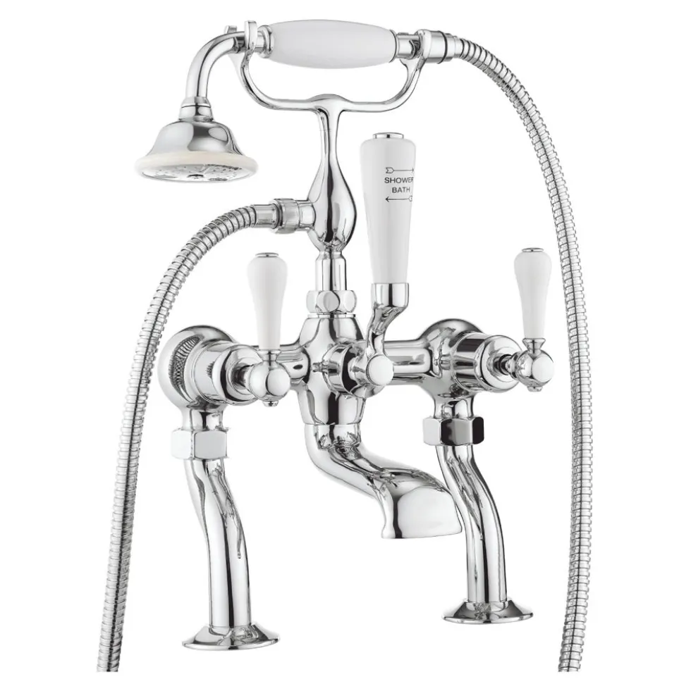 Crosswater Belgravia Lever Deck Mounted Bath Shower Mixer with Handset Kit