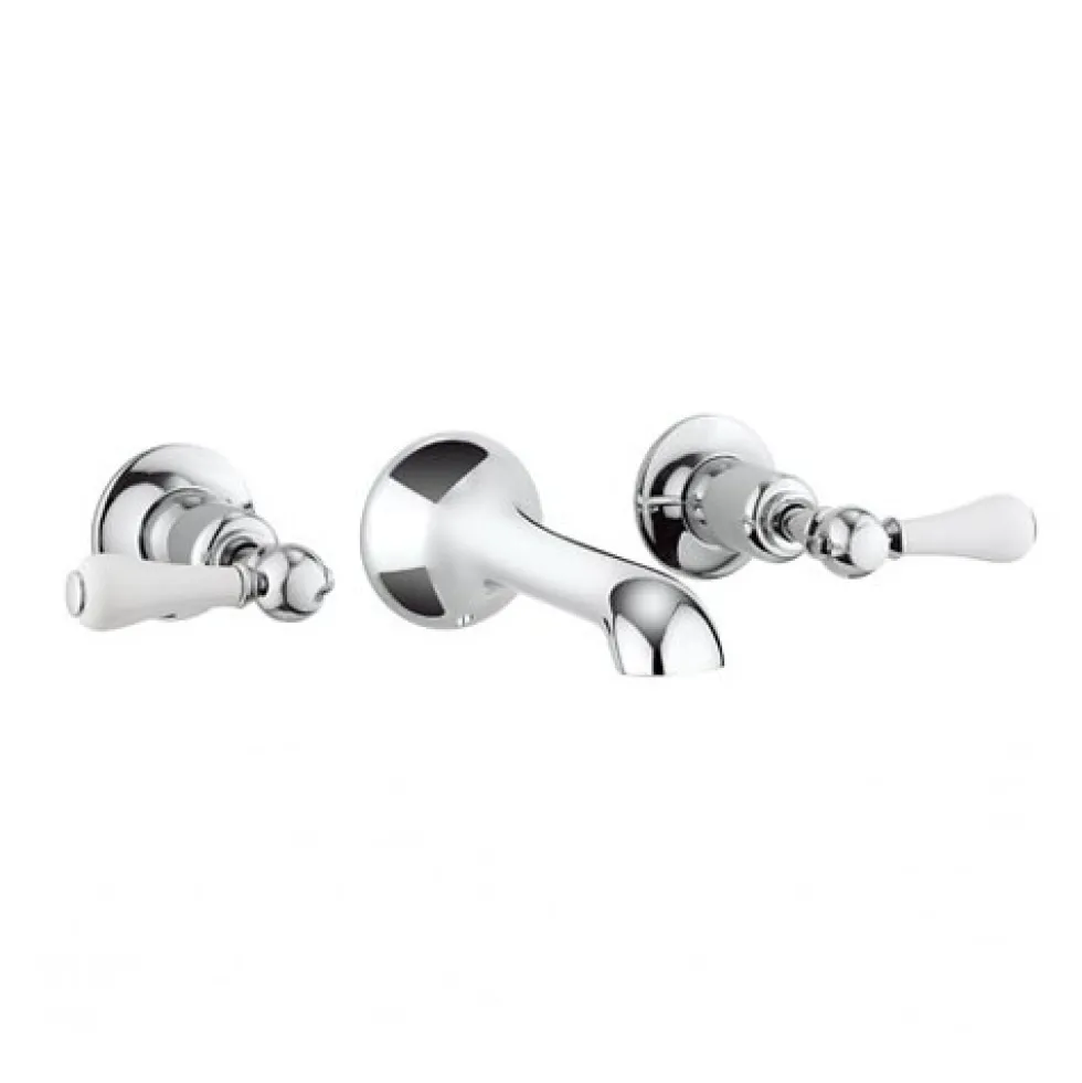 Crosswater Belgravia Lever 3 Hole Wall Mounted Basin Mixer