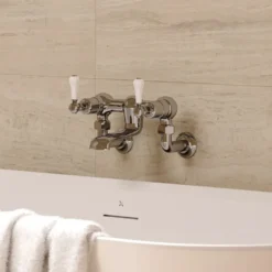 Crosswater Belgravia Lever Wall Mounted Bath Filler with Exposed Valves