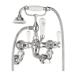Crosswater Belgravia Lever Wall Mounted Bath Shower Mixer with Handset Kit