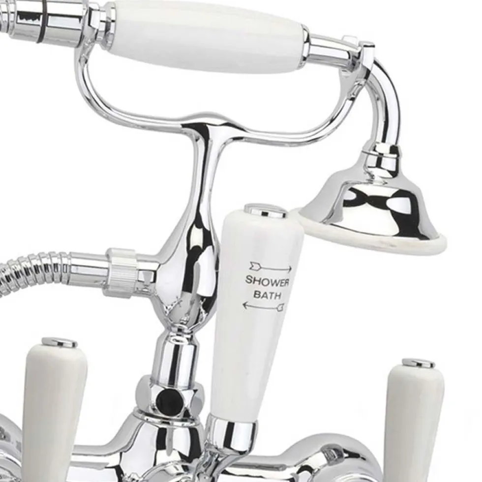 Crosswater Belgravia Lever Wall Mounted Bath Shower Mixer with Handset Kit