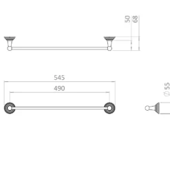 Crosswater Belgravia 490mm Single Towel Rail
