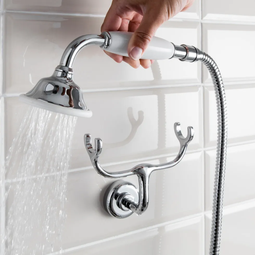 Crosswater Belgravia Multifunction Shower Valve with Cradle Handset Kit & Fixed Shower Head - 200mm Chrome Shower Head