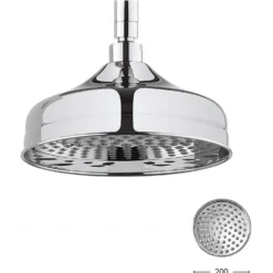 Crosswater Belgravia Multifunction Shower Valve with Cradle Handset Kit & Fixed Shower Head - 200mm Chrome Shower Head