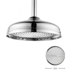 Crosswater Belgravia Multifunction Shower Valve with Slide Rail and Handset and Fixed Shower Head - 8 Inch Chrome Shower Head
