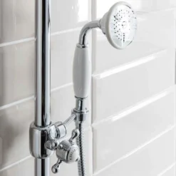 Crosswater Belgravia Multifunction Shower Valve with Slide Rail and Handset and Fixed Shower Head - 8 Inch Chrome Shower Head