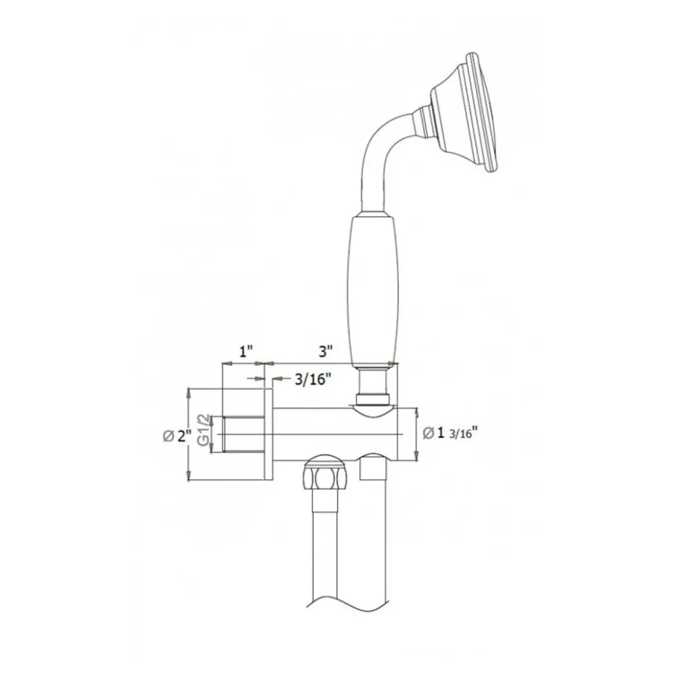 Crosswater Belgravia Shower Handset, Wall Outlet & Hose