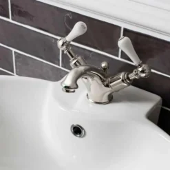 Crosswater Belgravia Twin Lever Mono Basin Mixer & Pop-Up Waste