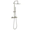 Crosswater Central Exposed Thermostatic Shower Valve with Rigid Riser & Handset Kit - Brushed Nickel