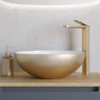 Crosswater Circus Brushed Brass Effect 400mm Round Countertop Basin
