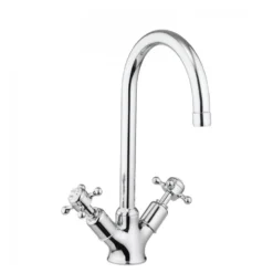 Crosswater Cucina Belgravia Crosshead Twin Handle Kitchen Mixer with Swivel Spout