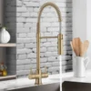 Crosswater Cucina Cook Dual Control Mono Kitchen Mixer with Flexi Spray - Brushed Brass