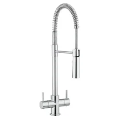 Crosswater Cucina Cook Dual Control Mono Kitchen Mixer with Flexi Spray - Chrome