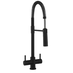 Crosswater Cucina Cook Dual Control Mono Kitchen Mixer with Flexi Spray - Matt Black