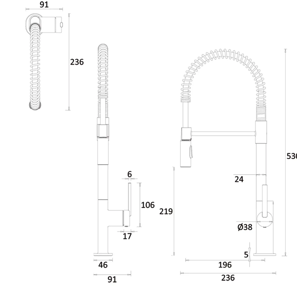 Crosswater Cucina Cook Industrial Style Single Lever Mono Kitchen Mixer Tap