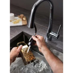 Crosswater Cucina Cook Mono Kitchen Mixer with Concealed Dual Function Pull Out Spray Head