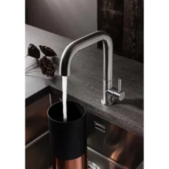 Crosswater Cucina Tube Single Lever Kitchen Mixer - Brushed Stainless Steel