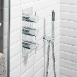 Crosswater Designer Shower Handset with Hose, Wall Outlet & Integrated Holder