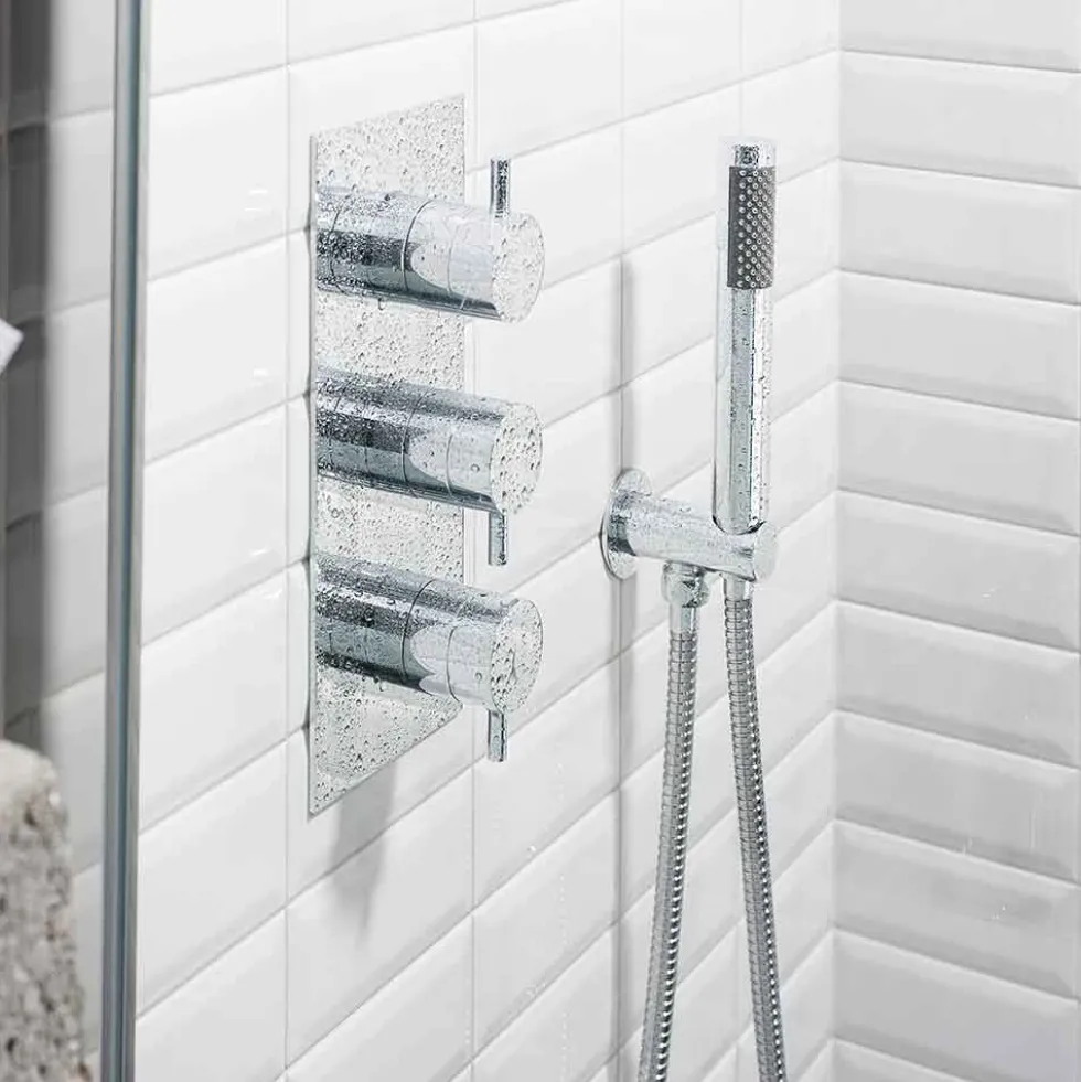 Crosswater Designer Shower Handset with Hose, Wall Outlet & Integrated Holder
