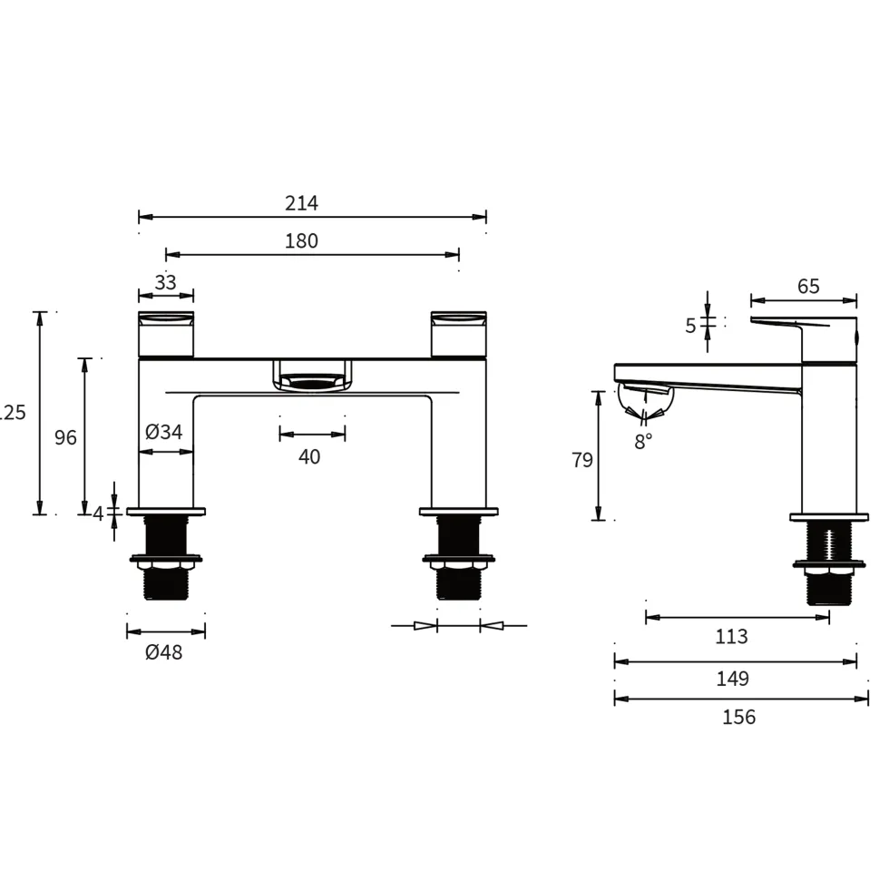 Crosswater Drift Deck Mounted Bath Mixer Tap