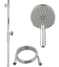Crosswater Ethos Push Button Slide Rail Kit with Easy Clean Hose & 3 Mode Shower Handset